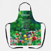 Elegante Tulpentuin Schrift gepersonaliseerd Schort (Voorkant)