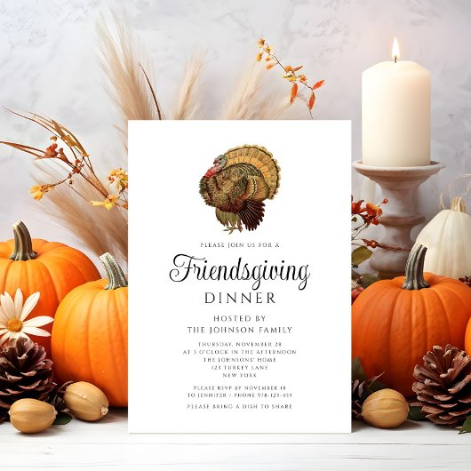 Elegante Turkije Thanksgiving Diner Kaart
