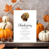 Elegante  Turkije Thanksgiving Diner Kaart