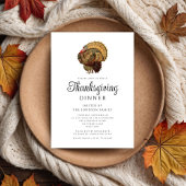 Elegante  Turkije Thanksgiving Diner Kaart