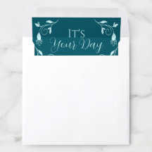 Elegante Turkoois "Het is je dag" met Bloemenprint