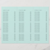 Elegante Turquoise Abstracte Bloem Moderne Brochur (Achterkant)