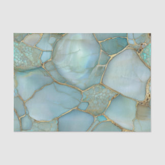 Elegante turquoise agaat geode gouden mozaïek tissuepapier