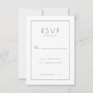 Elegante Turquoise Antwoordkaart RSVP Kaartje