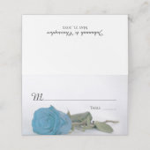 Elegante turquoise blauw Roos bruiloft schrijven-i (Buitenkant ongevouwen)