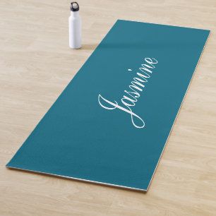 Elegante Turquoise Blauwe Gepersonaliseerde Yoga M Yogamat