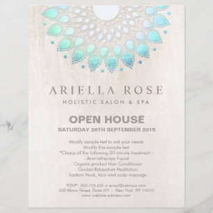Elegante Turquoise Bloem Lotus Mandala Flyer