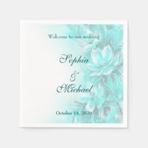 Elegante turquoise bloemige bruiloft