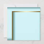 Elégante Turquoise Blue Gold Noël Party Invitation (Dos)