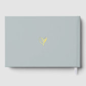 Elegante Turquoise Blue Script Wedding Guestbook Gastenboek (Achterkant)