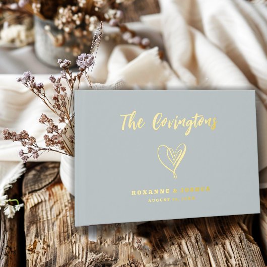 Elegante Turquoise Blue Script Wedding Guestbook Gastenboek