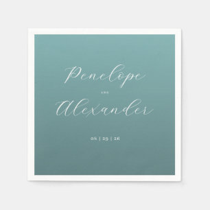 Elegante Turquoise Calligrafie Servet