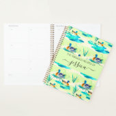 Elegante turquoise eenden scriptnaam Recept Planner (Display)
