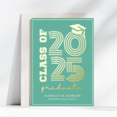 Elegante turquoise en gouden eindexamen aankondigi folie uitnodiging