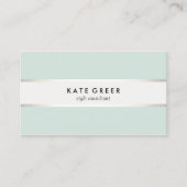 Elegante Turquoise en Silver Striped Professional Visitekaartje (Voorkant)