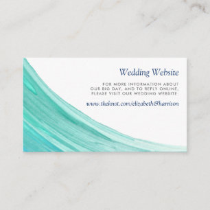 Elegante Turquoise getijden strand bruiloft websit Informatiekaartje