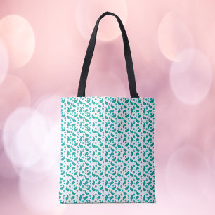 Elegante Turquoise Groen Blauw Boheemse Paisley Draagtas