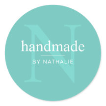 Elegante Turquoise Monogram Handgemaakte Aangepast