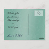 elegante turquoise pauw Bedankt Briefkaart (Achterkant)
