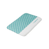 Elegante turquoise polka stippen gepersonaliseerd badmat (Gekanteld)