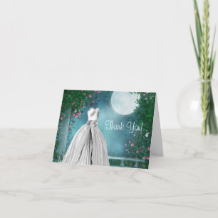 Elegante turquoise Quinceanera dankkaartjes Bedankkaart