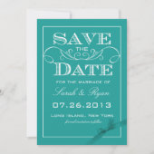 Elegante Turquoise Save the Date Aankondiging (Voorkant)