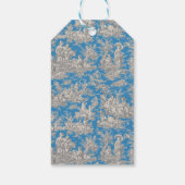 Elegante  turquoise toile de jouy cadeaulabel (Achterkant)