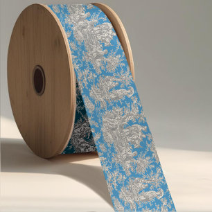 Elegante turquoise toile de jouy lint