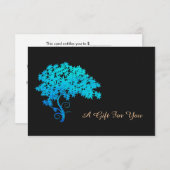 Elegante Turquoise Zen Boom Logo Cadeaubon (Voorkant / Achterkant)