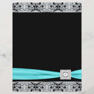 Elegante Turquoise Zilver Flyer Sjabloon