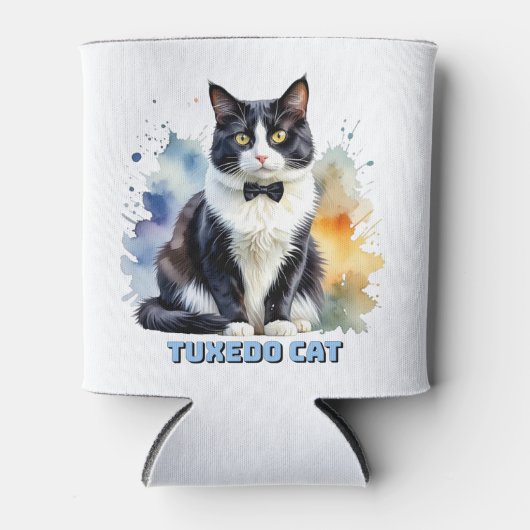 Elegante Tuxedo Kat Blikjeskoeler (Voorkant)