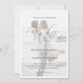 Elegante twee foto stijlvolle bruiloft kaart (Voorkant)