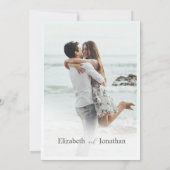 Elegante twee foto stijlvolle bruiloft kaart (Achterkant)