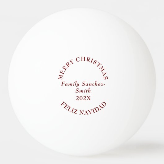 Elegante tweetalige Bourgondische vogels Kerstmis Pingpongballen (Voorkant)