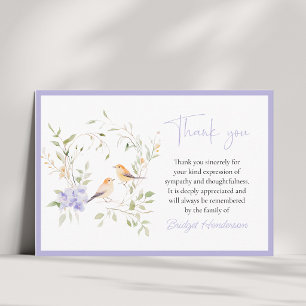 Elegante Tweevogel-rouwkaart met dankbetuiging Bedankkaart