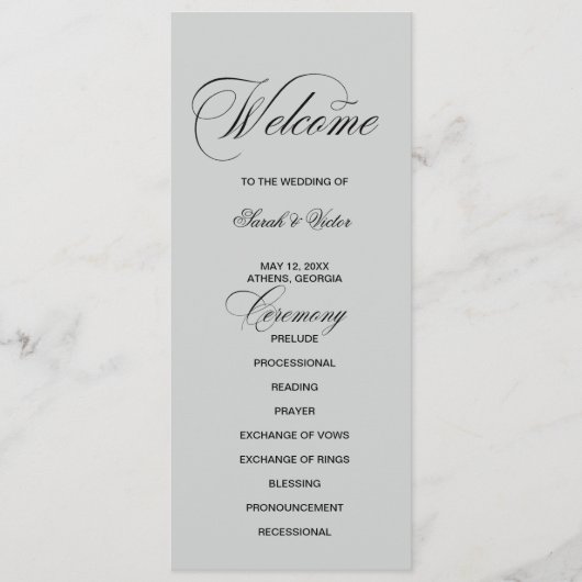 Elegante tweezijdige programmkaart programma (Voorkant)