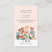 Elegante  Typewriter Bloeiende Bloemblogger Visitekaartje (Achterkant)