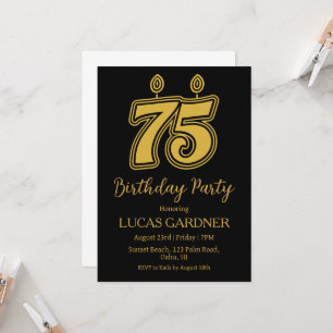 Elegante typografie 75ste verjaardag uitnodigingen