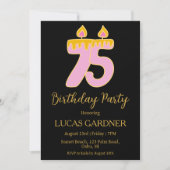 Elegante typografie 75ste verjaardag uitnodigingen (Voorkant)
