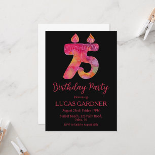 Elegante typografie 75ste verjaardag uitnodigingen