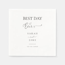 Elegante Typografie: beste dag ooit bruiloft Servet