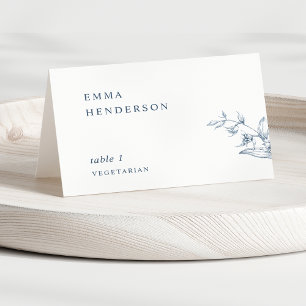 Elegante typografie Blauwe plaatskaarten voor trou Kaart