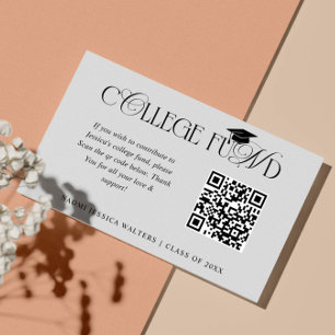 Elegante typografie collage Fonds QR CODE Afstuder Informatiekaartje