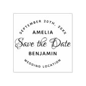 Elegante Typografie Custom Wedding Save the Date Rubberstempel (Afrduk)