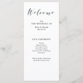 Elegante Typografie | Deep Green Wedding-programma Programma (Voorkant)