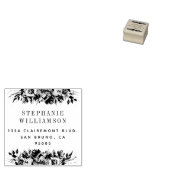 Elegante Typografie Floral Retouradres Rubberstempel (Gestempeld)