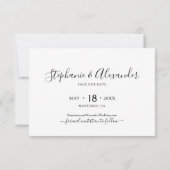Elegante typografie foto collage bruiloft save the date (Achterkant)