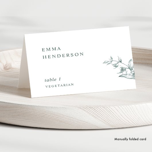Elegante typografie groene placecards voor de brui kaart