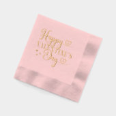 Elegante typografie Happy Valentine's Day Stamped Folie Servetten (Links)