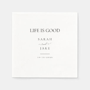 Elegante Typografie: het leven is goed Moderne bru Servet